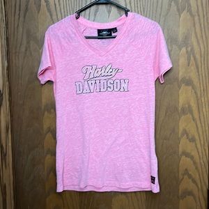 Pink Harley, Davidson T-shirt, size medium